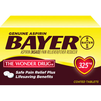 Picture of Bayer aspirin tablets 325mg 100 ct.
