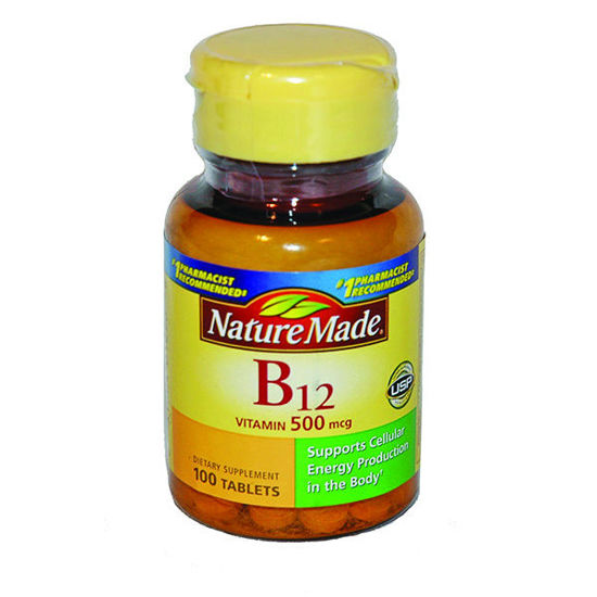 Picture of Vitamin B-12 500mcg tablets 100 ct.