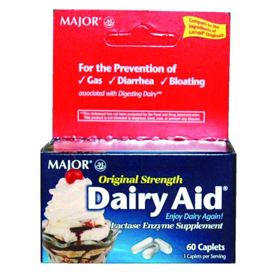 Picture of Dairy aid original strength caplets 60/ct.